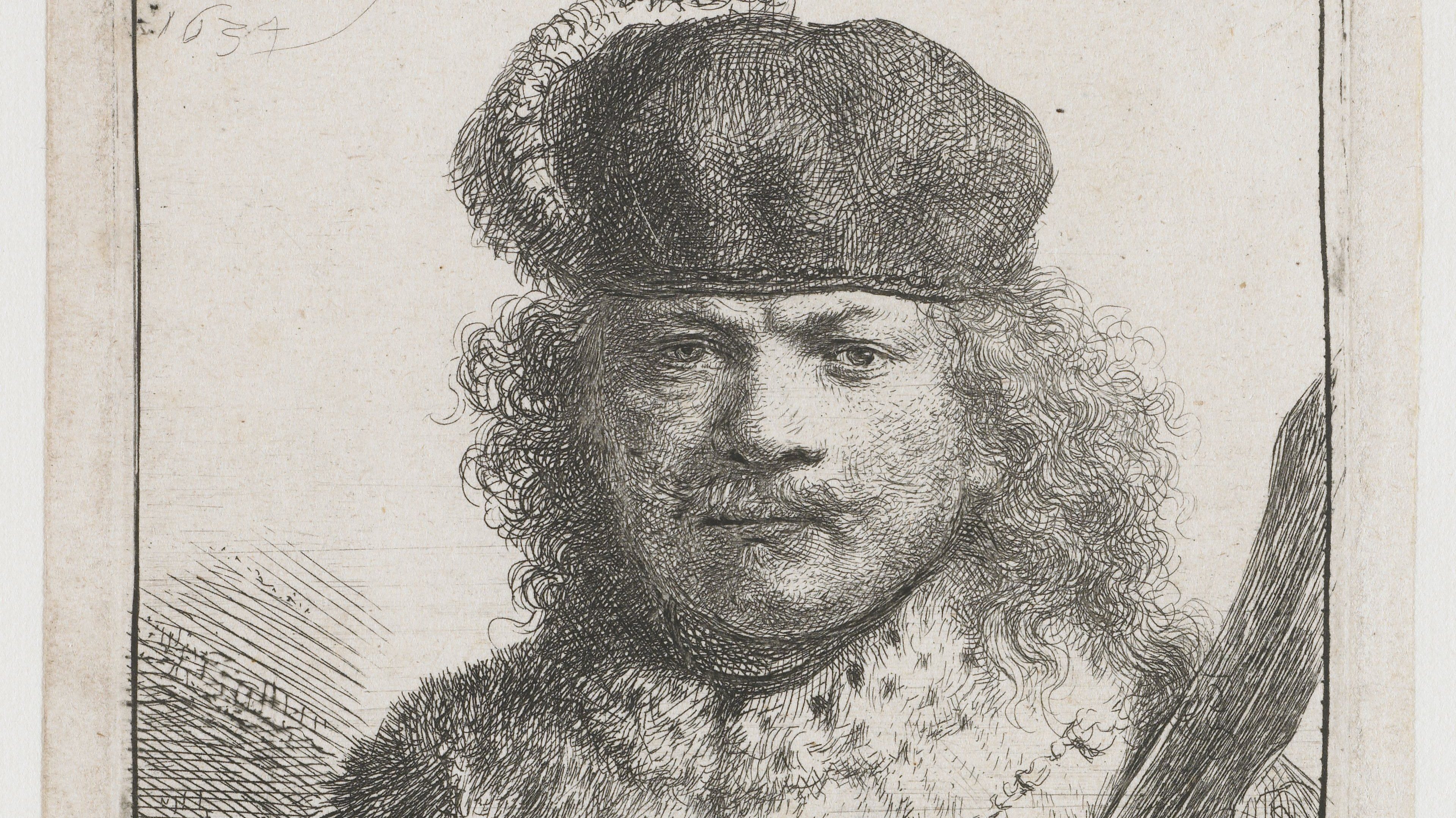 1 Rembrandt van Rijn Zelfportret 1634 ets Rijksmuseum Amsterdam