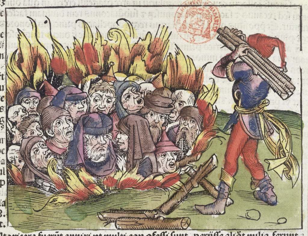 German School Jews burnt at the stake from the Nuremberg Chronicle by Hartmann Schedel 1440 1 Meister Drucke 419636
