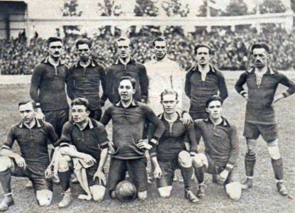 Léquipe de Belgique de football championne olympique en 1920 à Anvers