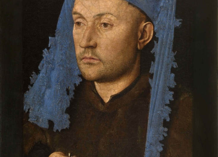 05 Portret van een man met blauwe kaproen