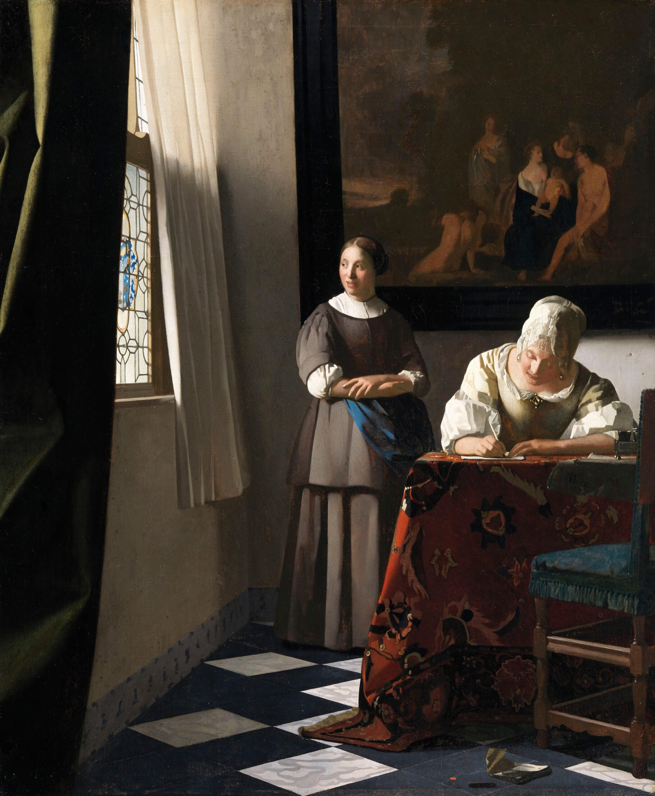 1 Johannes Vermeer Schrijvende vrouw met dienstbode ca 1670 National Gallery of Ireland Dublin 2