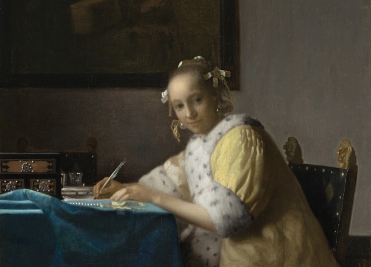 3 Johannes Vermeer Schrijvende vrouw in het geel 1665 National Gallery of Art Washington