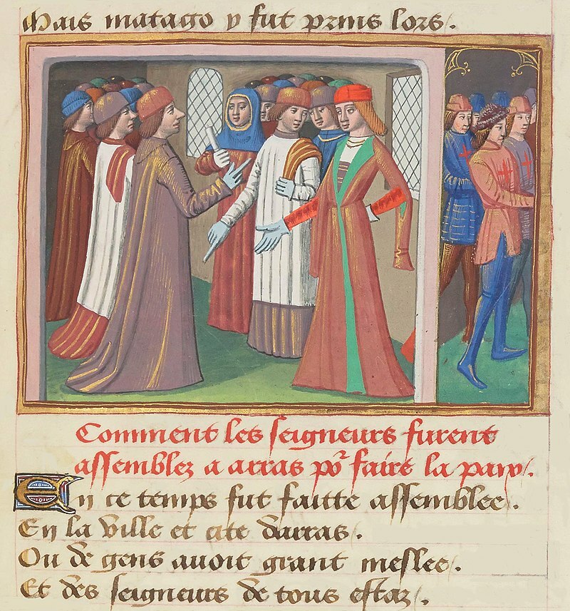 800px Français 5054 fol 86 recto Conférences d Arras 1435