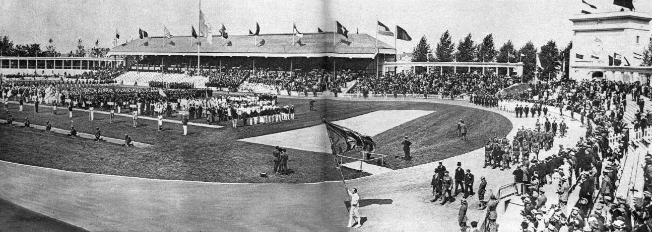 Défilé de léquipe de Belgique aux JO d Anvers en 1920