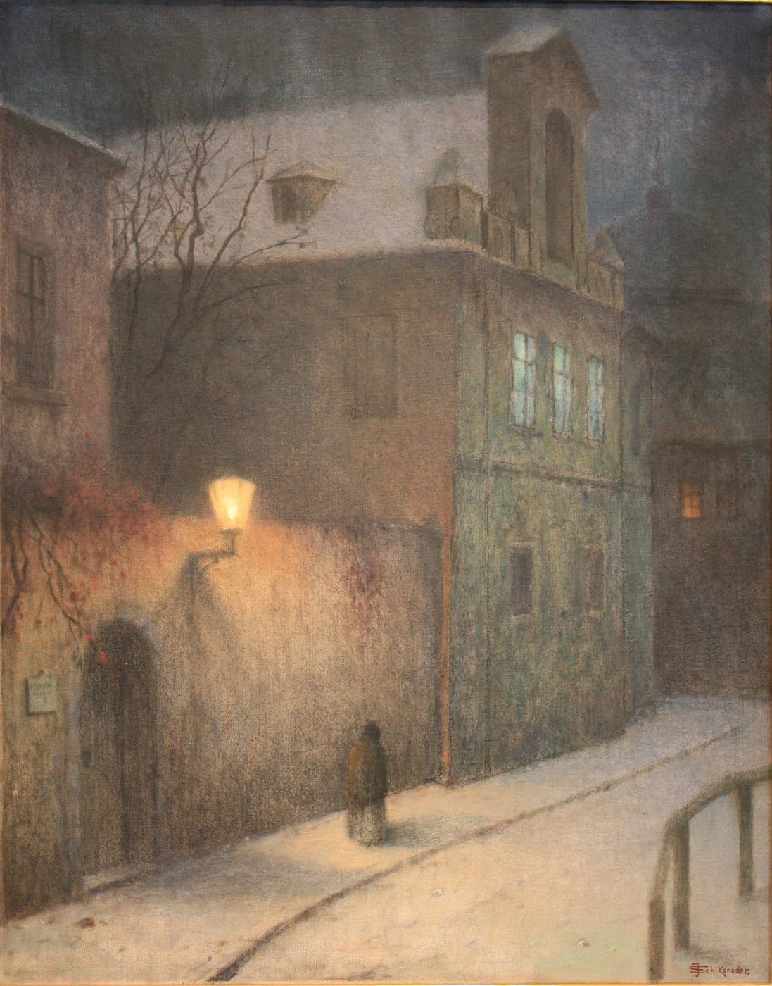 Jakub Schikaneder Ulice v zime