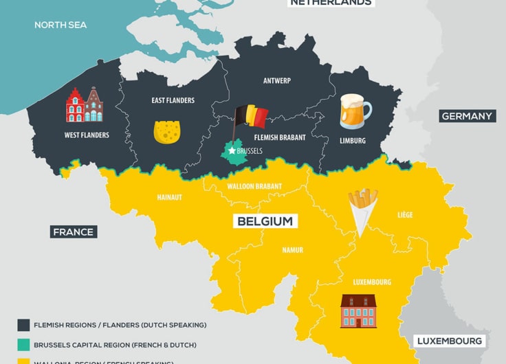 Map Languages Spoken in Belgium