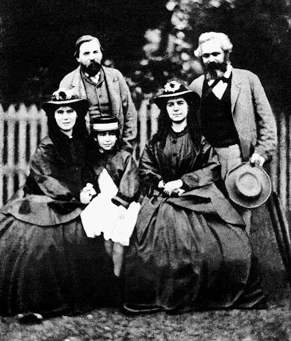 Marx Family and Engels Image public domain