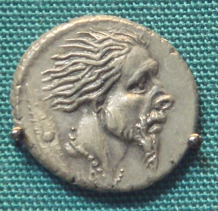 Roman Silver Denarius With Head Of Captive Gaul48 BCE