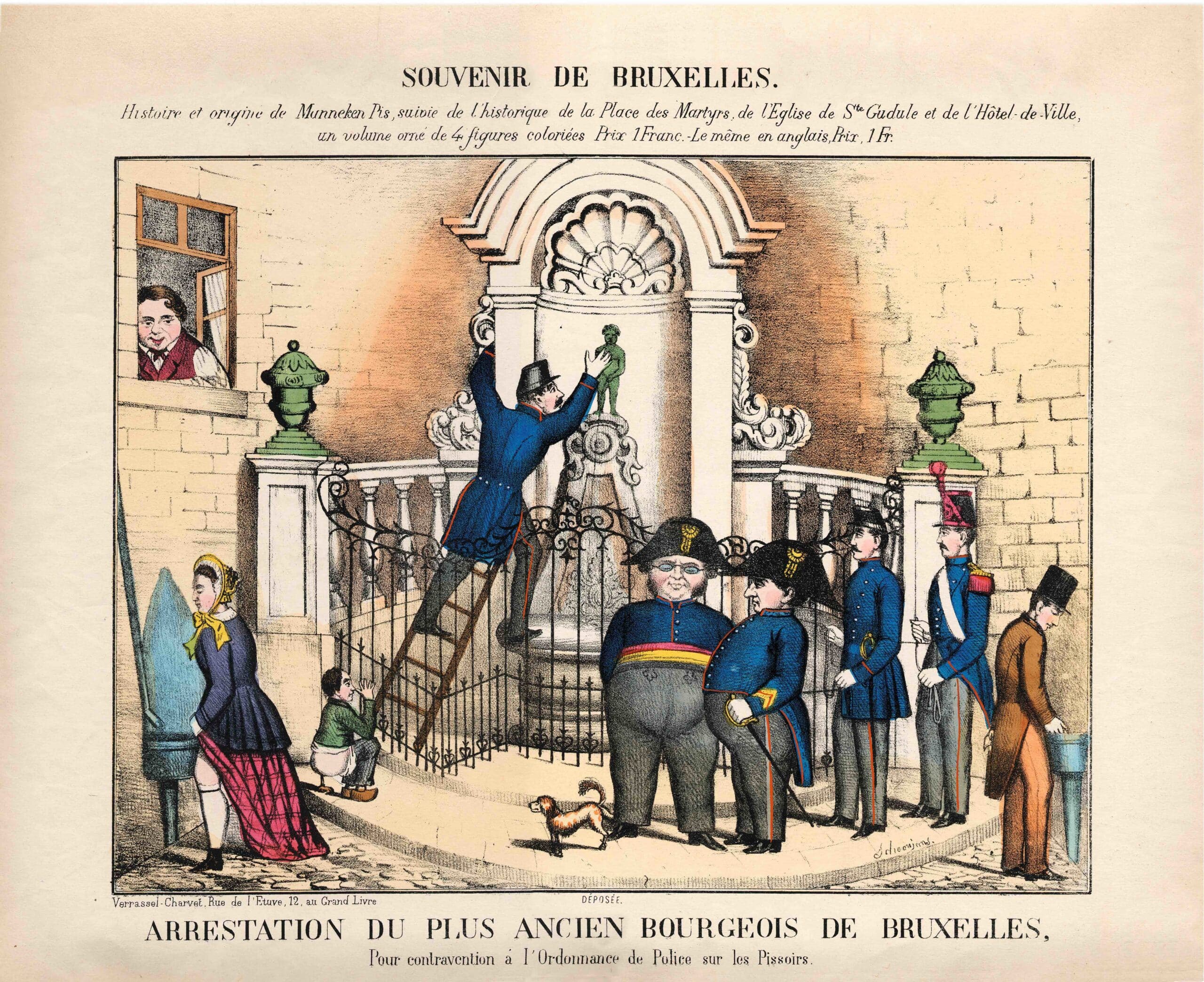 Souvenir de Bruxelles Arrestation du plus ancien Bourgeois de Bruxelles Coll AVB kopie