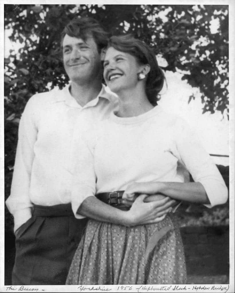 Ted Hughes and Sylvia Plath in Yorkshire UK 1956 821x1024