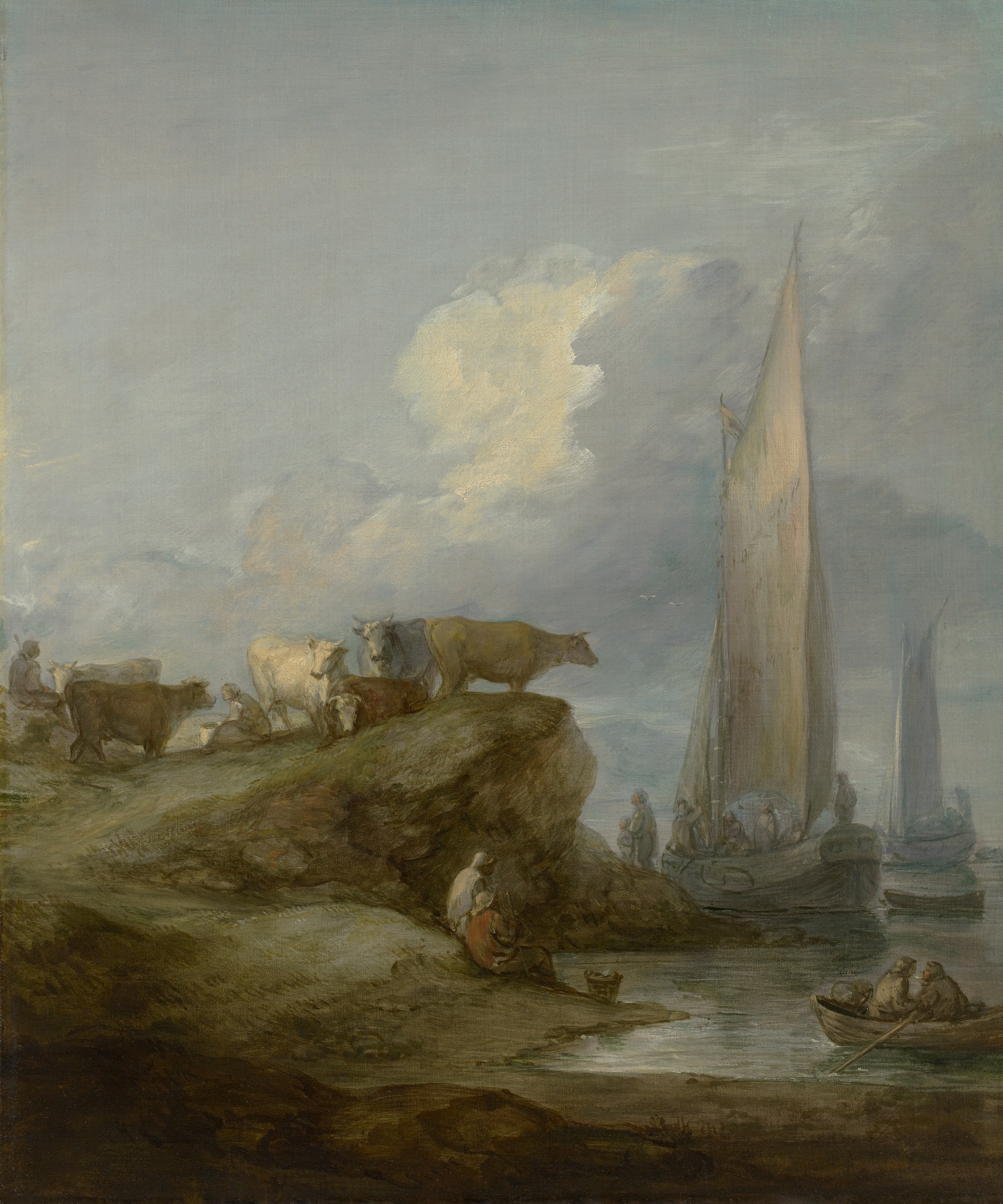 Afb 4 cat 39 Gainsborough Coastal scene with shipping and cattle Sarah Campbell Blaffer Foundation