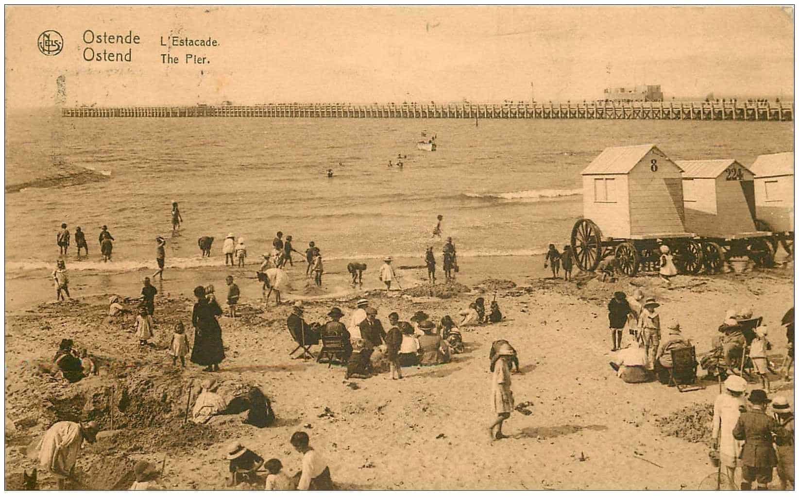 Carte postale ancienne ostende oostende l estacade 1926