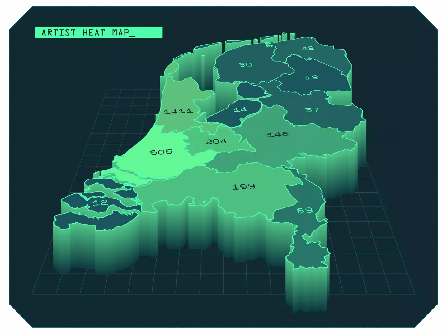 Database mapping 2022 artist heat map 03