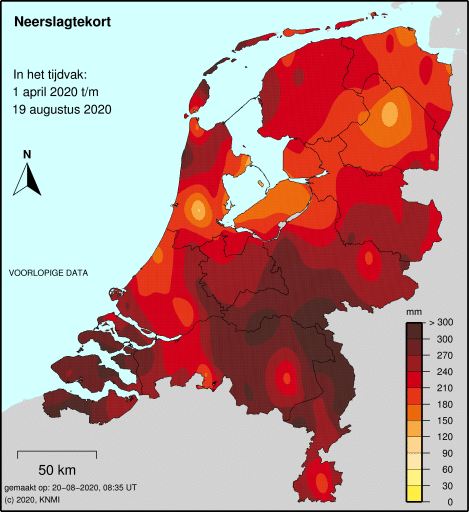 Neerslagtekort kaart